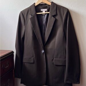 H&M Dark Green Blazer Tailored Suit Jacket